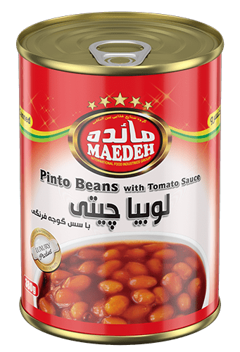 لوبیا چیتی با سس گوجه‌فرنگی