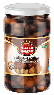 ترشی سیر گل با کارامل و رب انار پاستوریزه