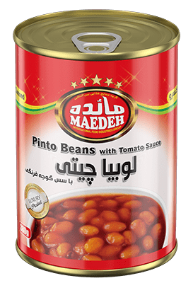 لوبیا چیتی با سس گوجه‌فرنگی