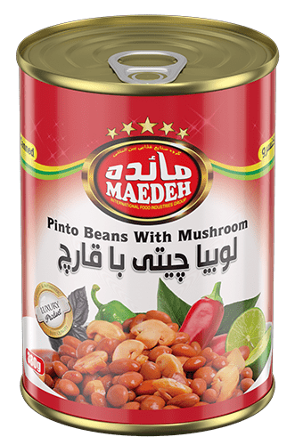 لوبیا چیتی با قارچ